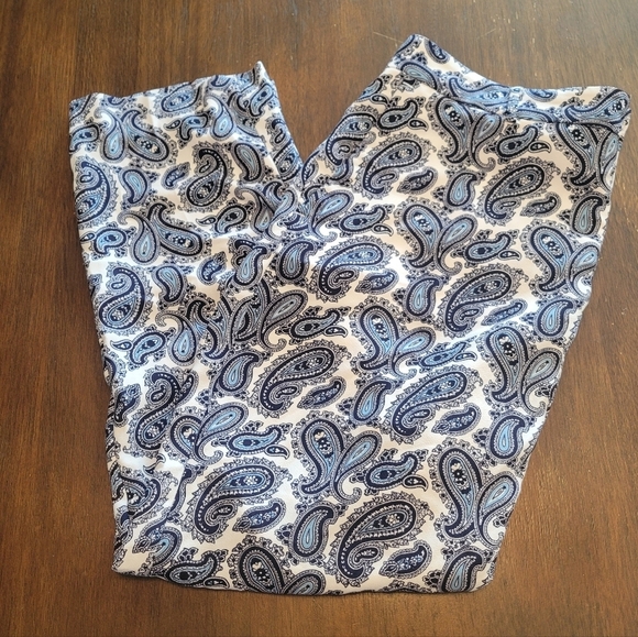 Banana Republic Pants - Banana Republic Avery Paisley Pants Blue White Womens Size 8 Spring Summer